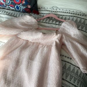 Anthropologie Textured Puff-Sleeve Dress (sand)